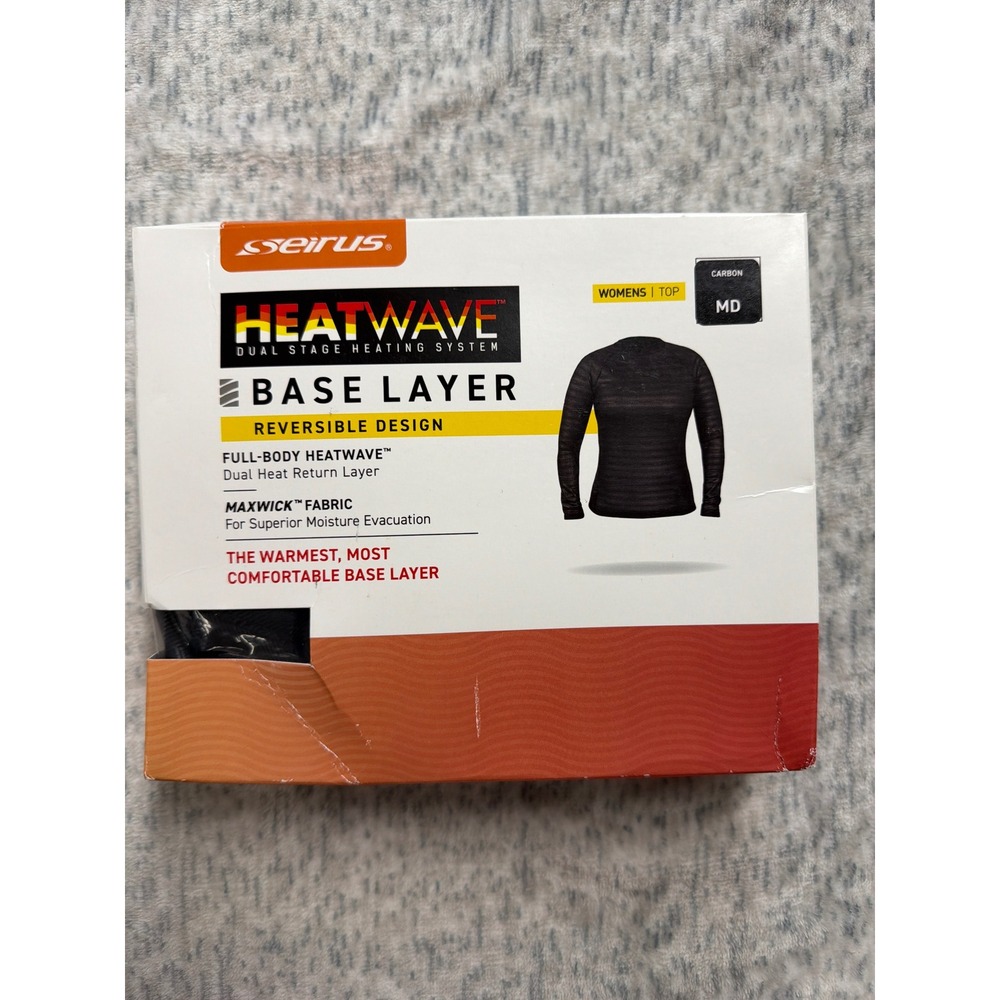 Seirus Heatwave Base Layer Top Womens MD Carbon Black Long Sleeve 2426